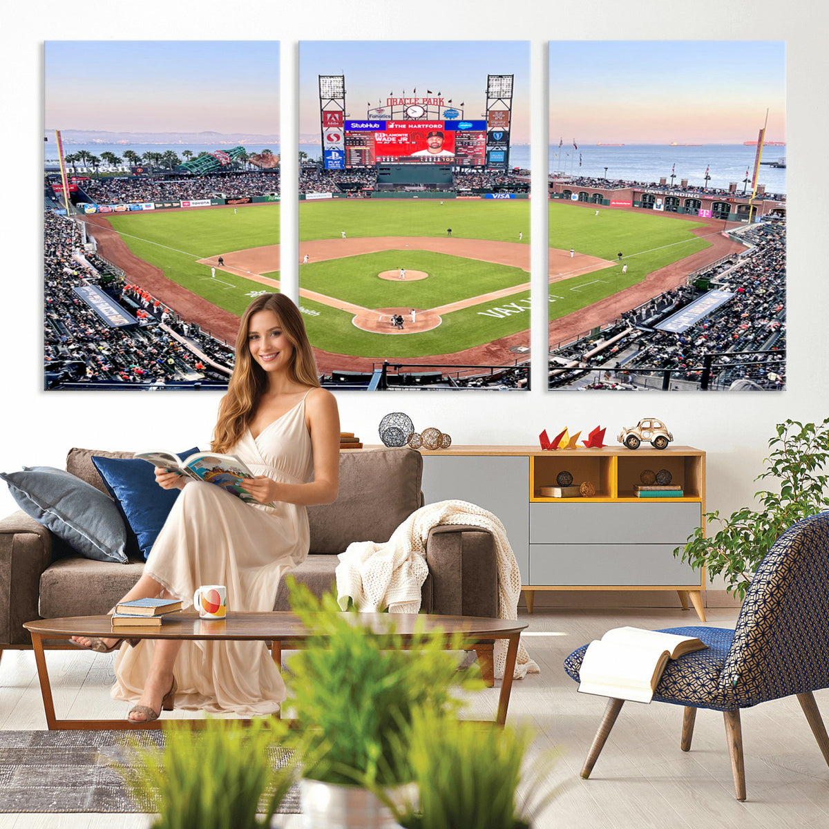 16055-MGV-CV-36X24 - San Francisco Giants Baseball Team Print, Oracle Park