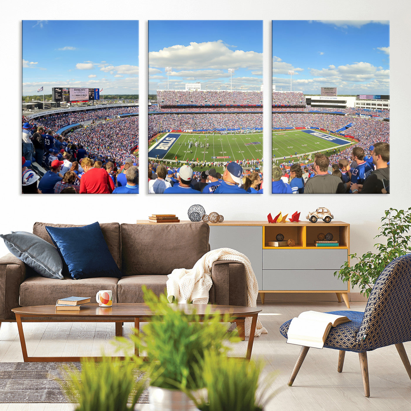 MGV-CV-60X30-3P - Buffalo Bills NFL Football Team Print - Buffalo Highmark Stadium Wall Art Canvas Print