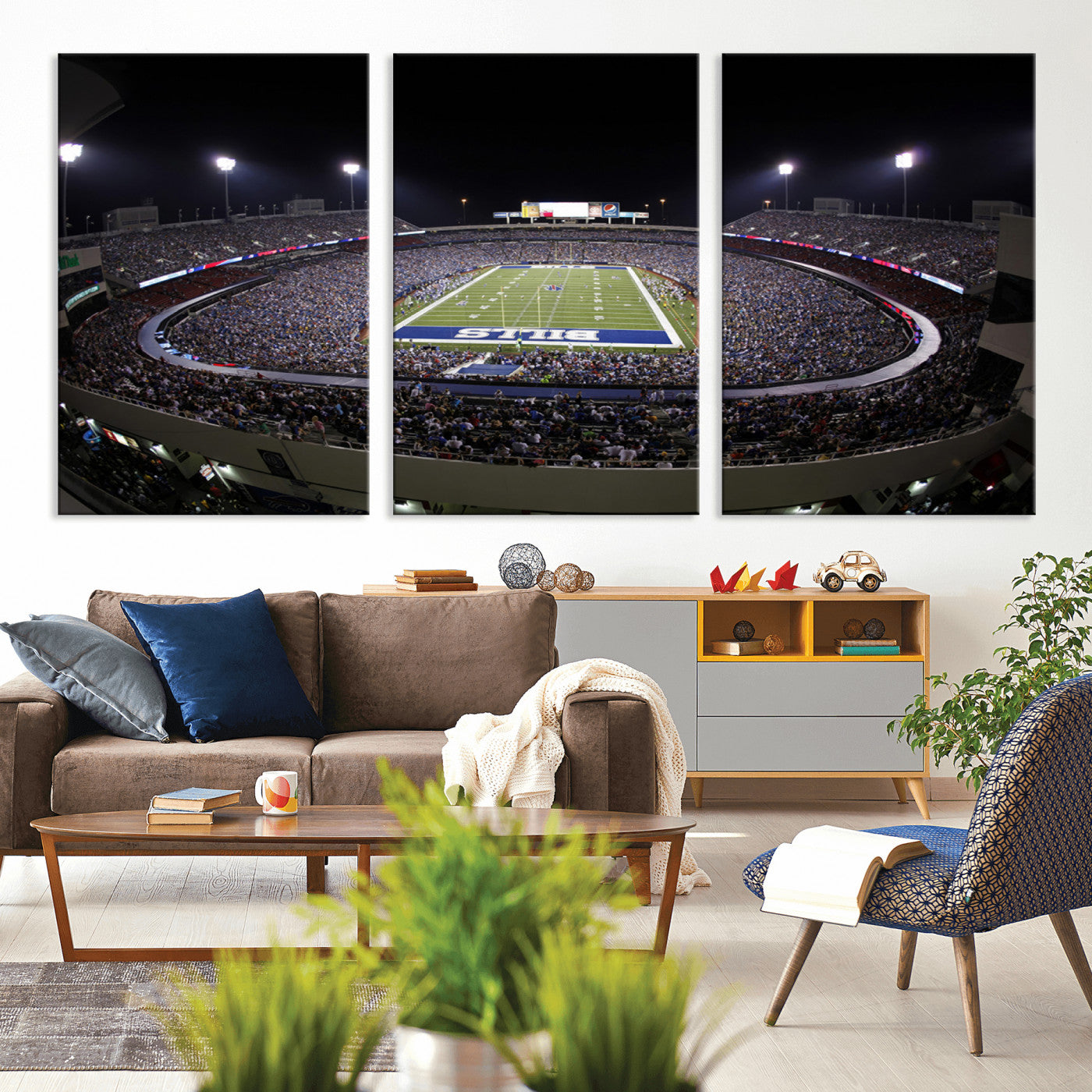 MGV-CV-60X30-3P - Buffalo Bills NFL Football Team Print - Buffalo Highmark Stadium Wall Art Canvas Print