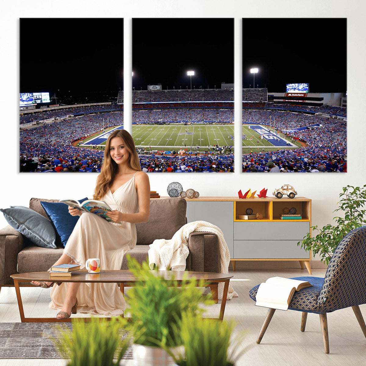 59036-MGV-CV-36X24 - Buffalo Bills Wall Art, Buffalo Bills Stadium Canvas Print for Sports Decor
