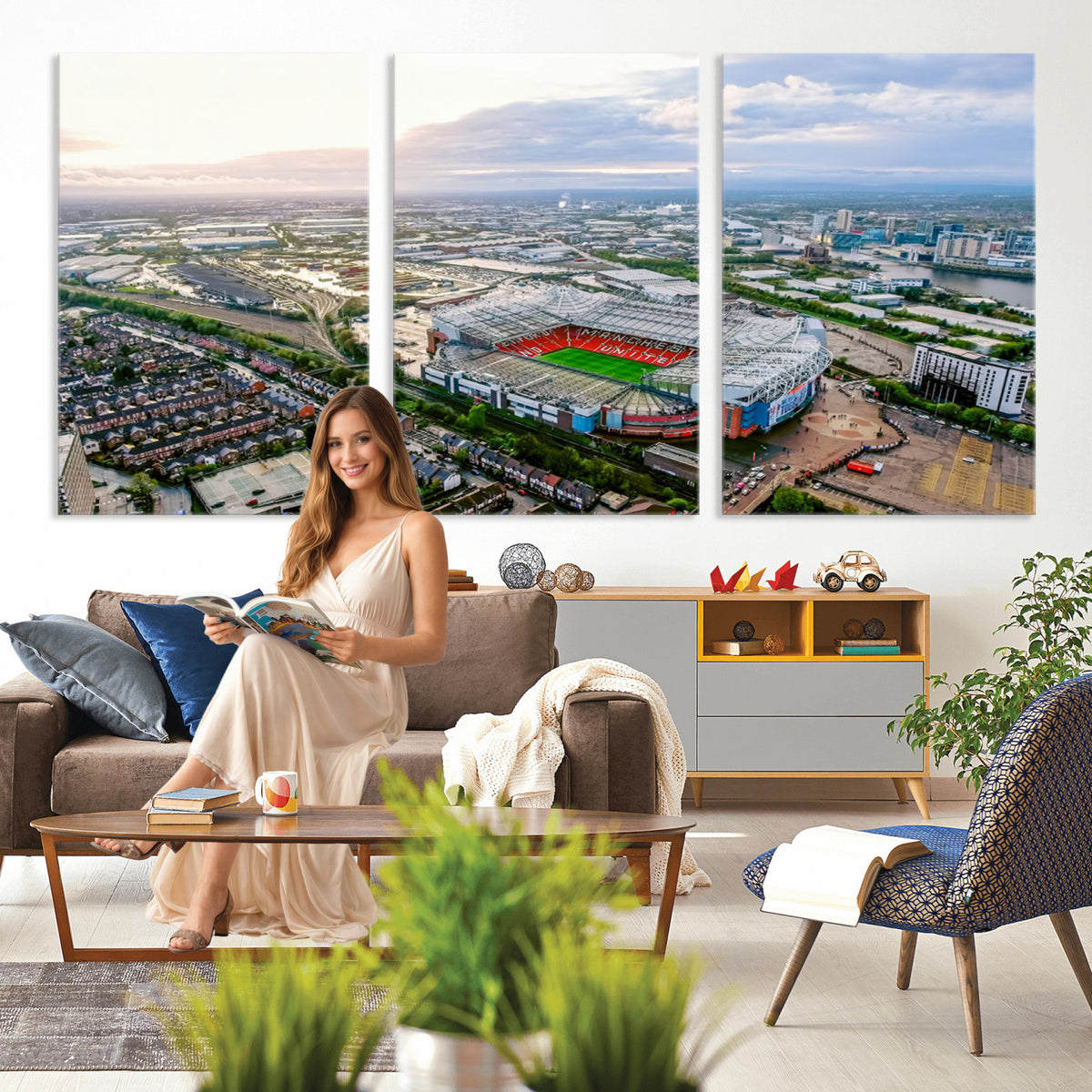 85657-MGV-CV-36X24 - Old Trafford Manchester United Stadium Wall Art Canvas Print