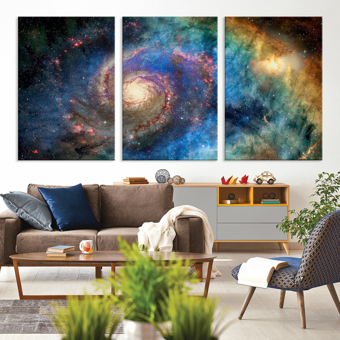 MGV-CV-60X30-3P - Spiral Galaxy Wall Art Canvas Print