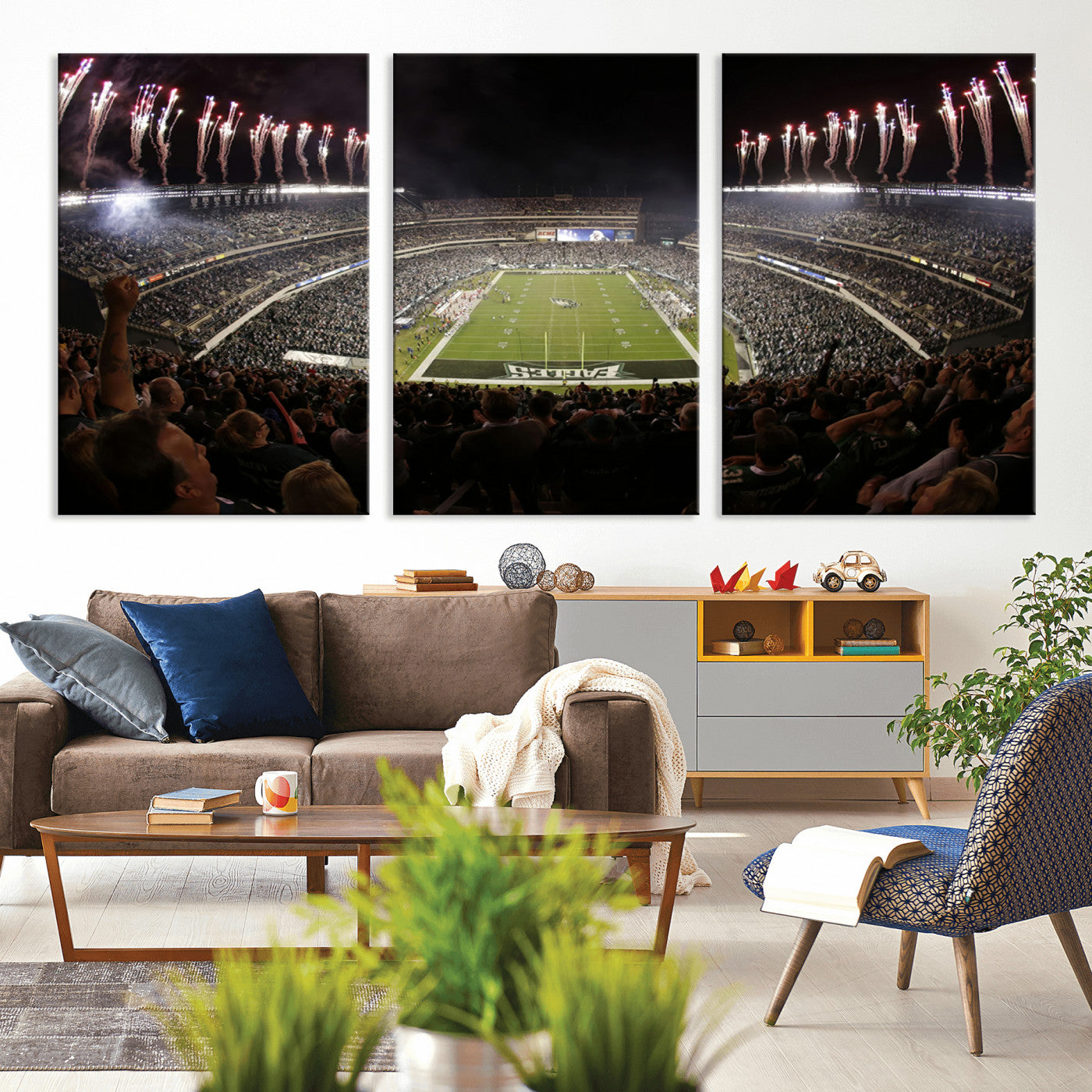 MGV-CV-60X30-3P - Eagles Field Stadium Wall Art - Philadelphia Eagles Football Team Print - Philadelphia Lincoln