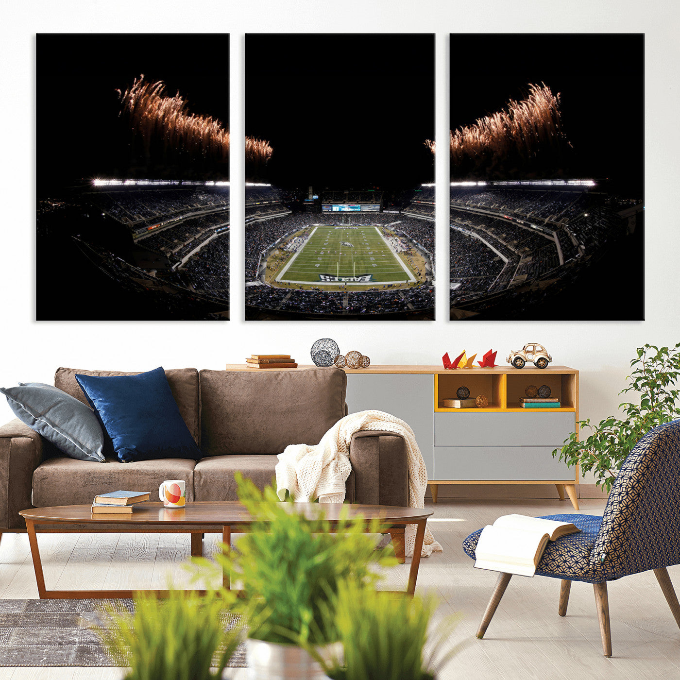 MGV-CV-60X30-3P - Eagles Field Stadium Wall Art | Philadelphia Eagles Football Team Print - Philadelphia Lincoln
