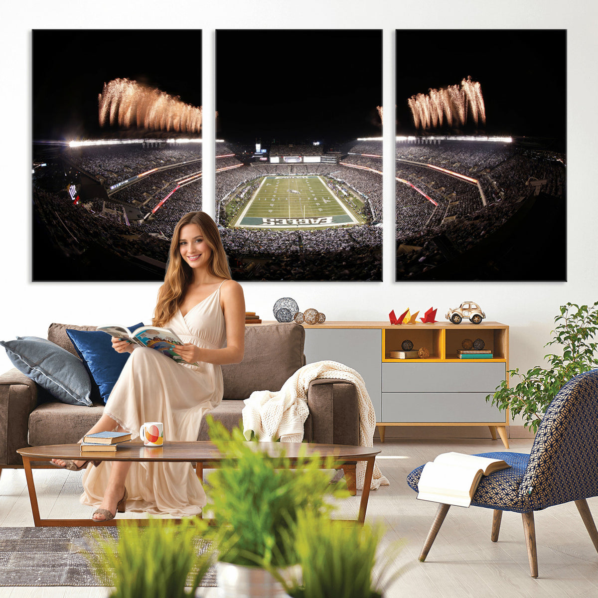 48893-MGV-CV-36X24 - Eagles Field Stadium Wall Art, Lincoln Financial Field