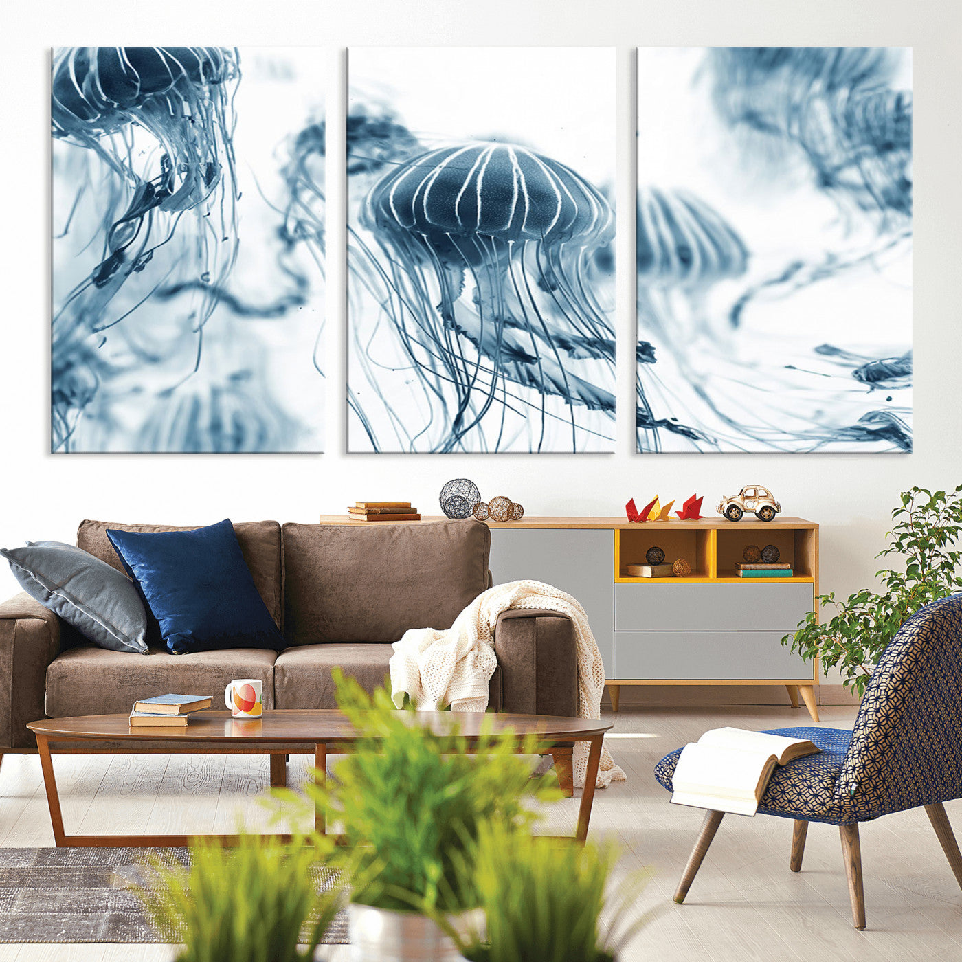 MGV-CV-60X30-3P - Abstract Jellyfish Canvas Print Wall Art