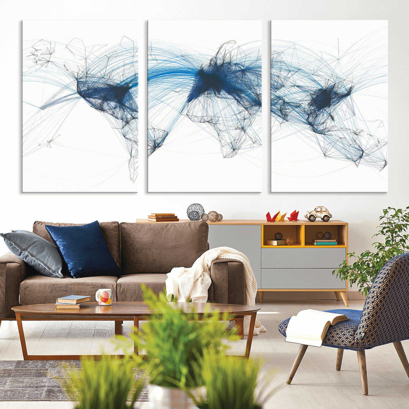 MGV-CV-60X30-3P - Push Pin World Map Canvas Print – Framed Wall Art for Couples to Track Their Travels – Anniversary
