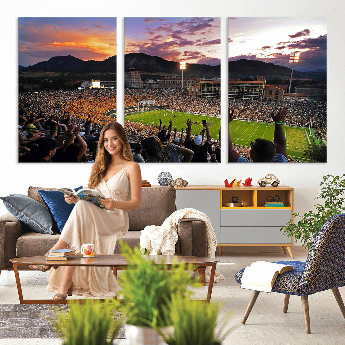 52579-MGV-CV-36X24 - Folsom Field, University of Colorado Buffaloes Football, Framed and Ready to Hang