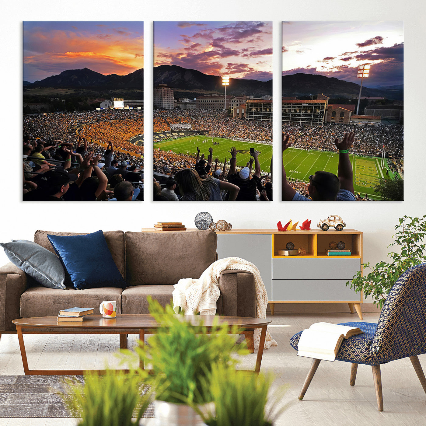 MGV-CV-60X30-3P - Folsom Field - University of Colorado Buffaloes Football Stadium Wall Art, Colorado Buffaloes Wall