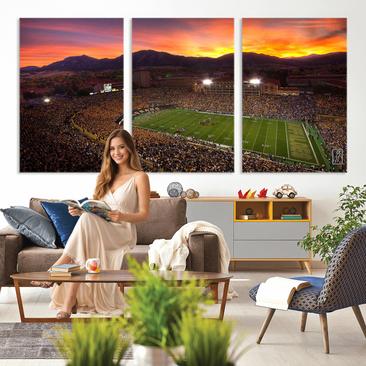84649-MGV-CV-36X24 - Folsom Field, University of Colorado Buffaloes Football, Extra Large Game Room Wall Decor