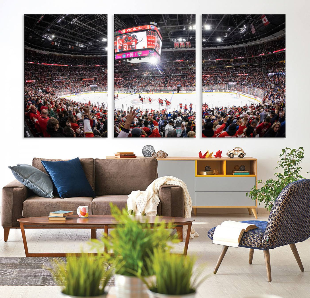 Amerant Bank Arena Wall Art Canvas Print - Basketball Arena Stadium Print