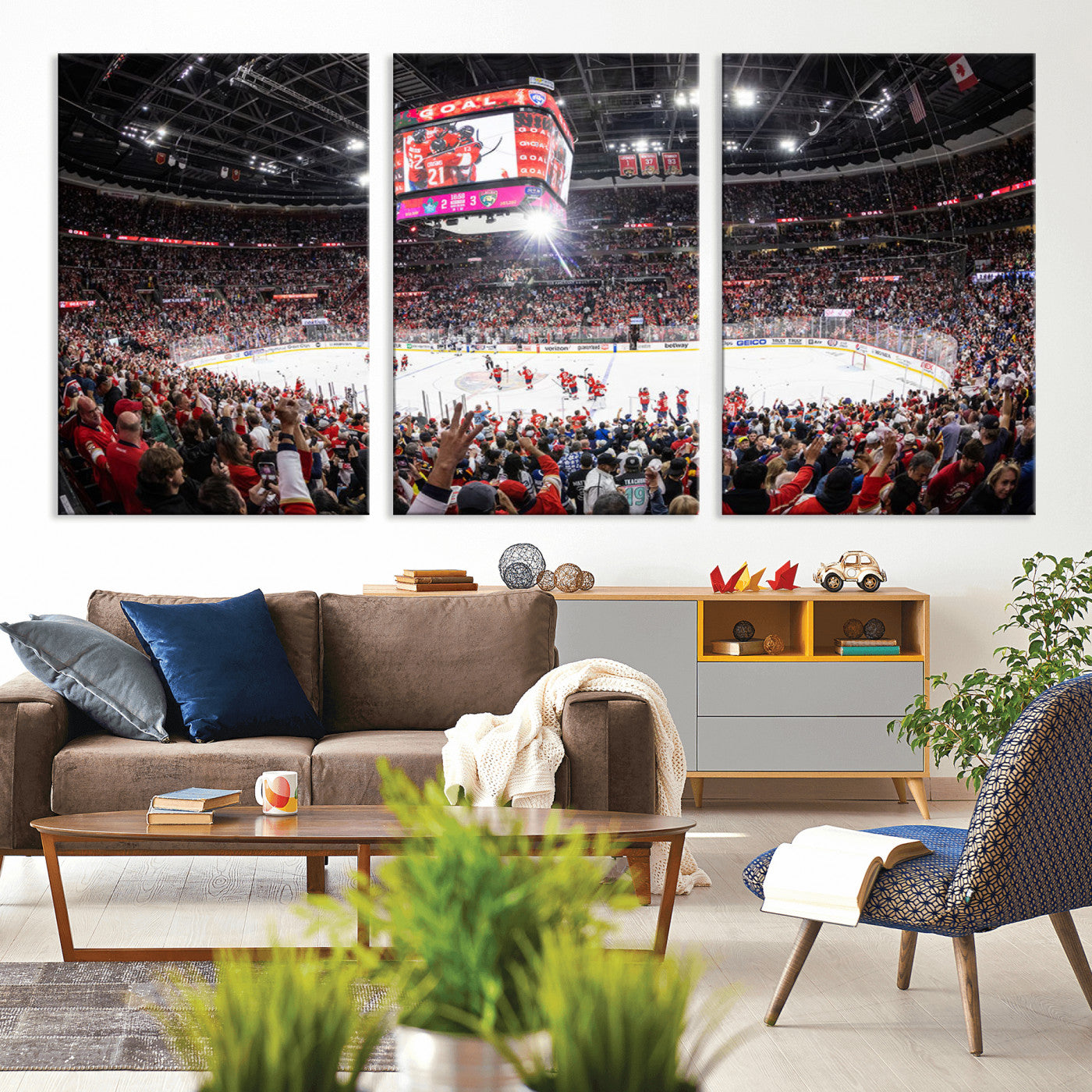 MGV-CV-60X30-3P - Amerant Bank Arena Wall Art Canvas Print - Basketball Arena Stadium Print