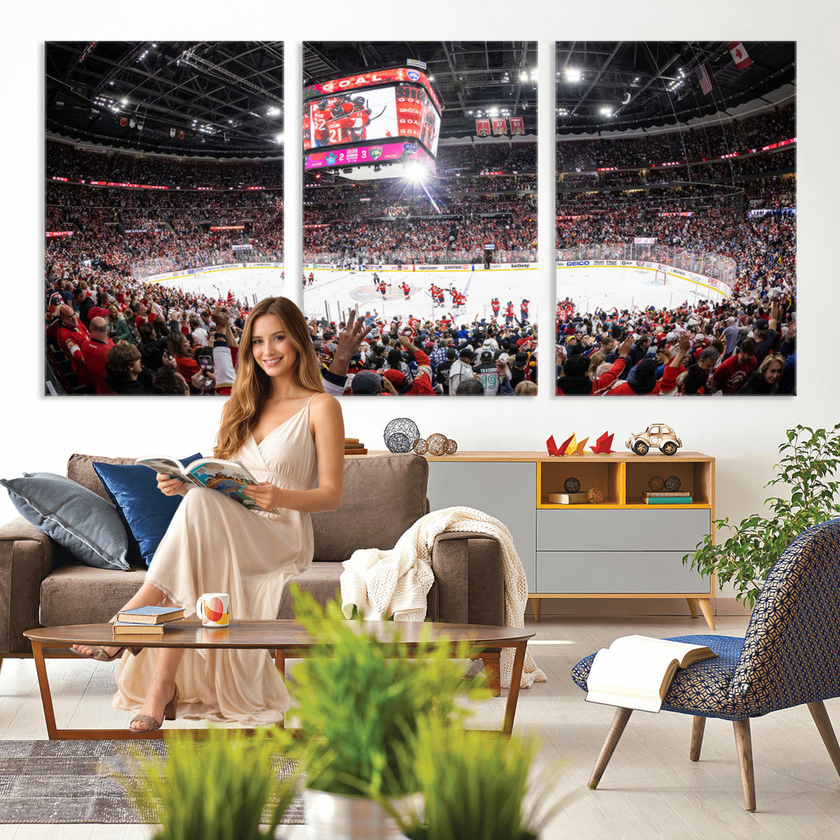 15750-MGV-CV-36X24 - Amerant Bank Arena Wall Art Canvas Print, Hockey Arena