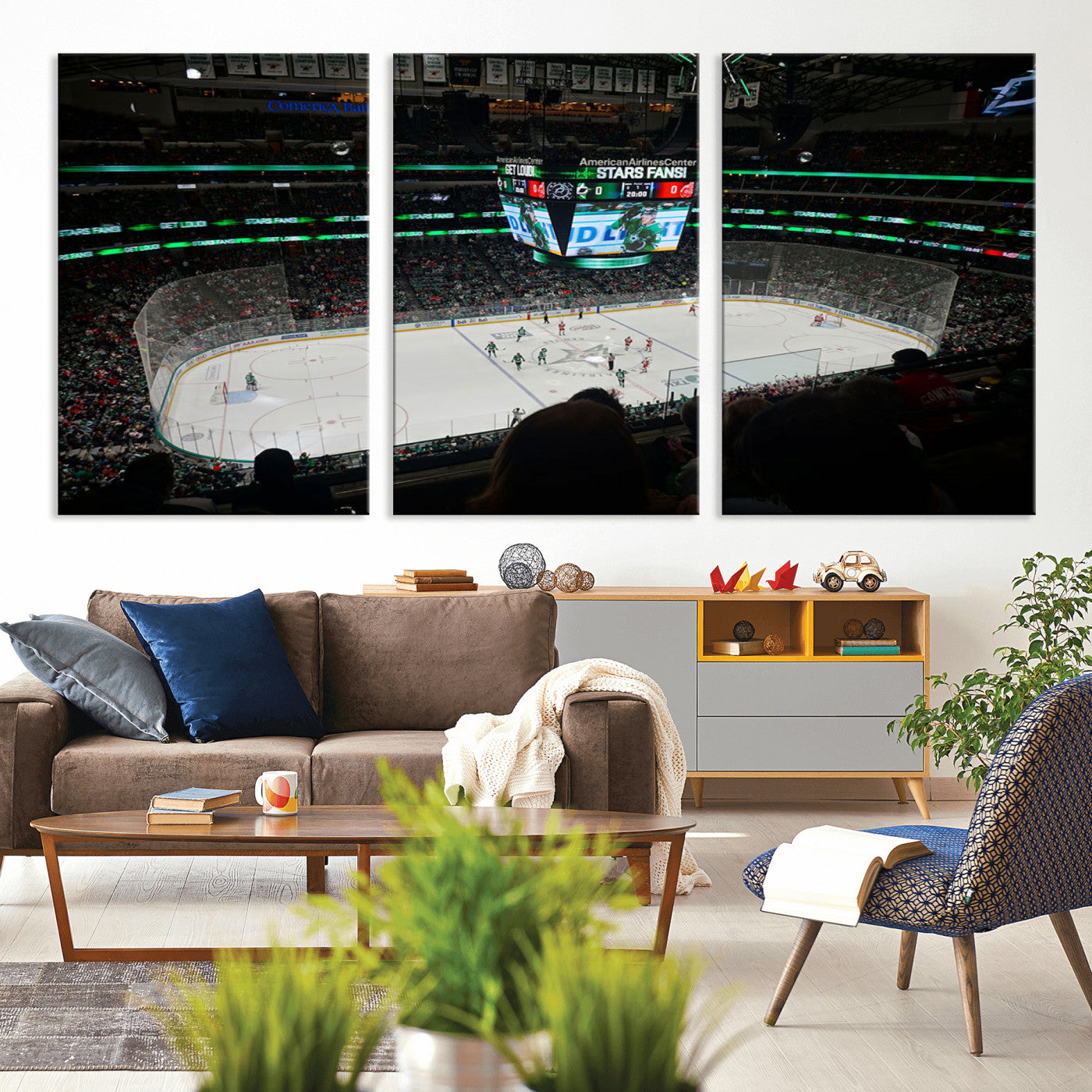 MGV-CV-60X30-3P - American Airlines Center Dallas Stars Wall Art Canvas Print - Dallas Hockey Arena Stadium Print