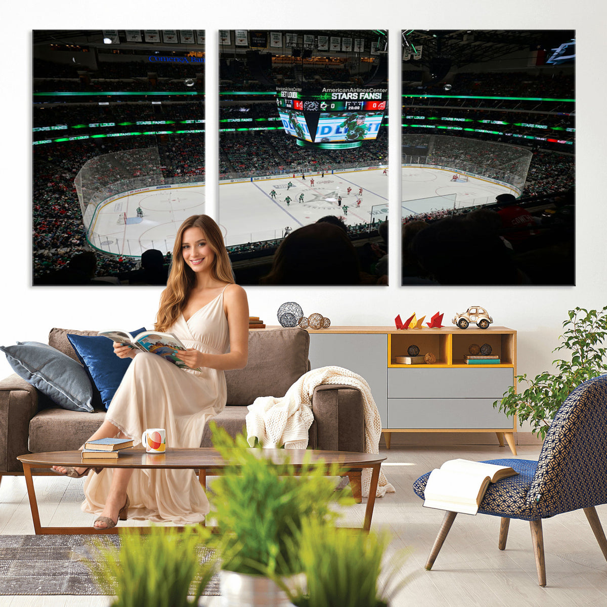 13876-MGV-CV-36X24 - American Airlines Center Dallas Stars Wall Art Canvas Print