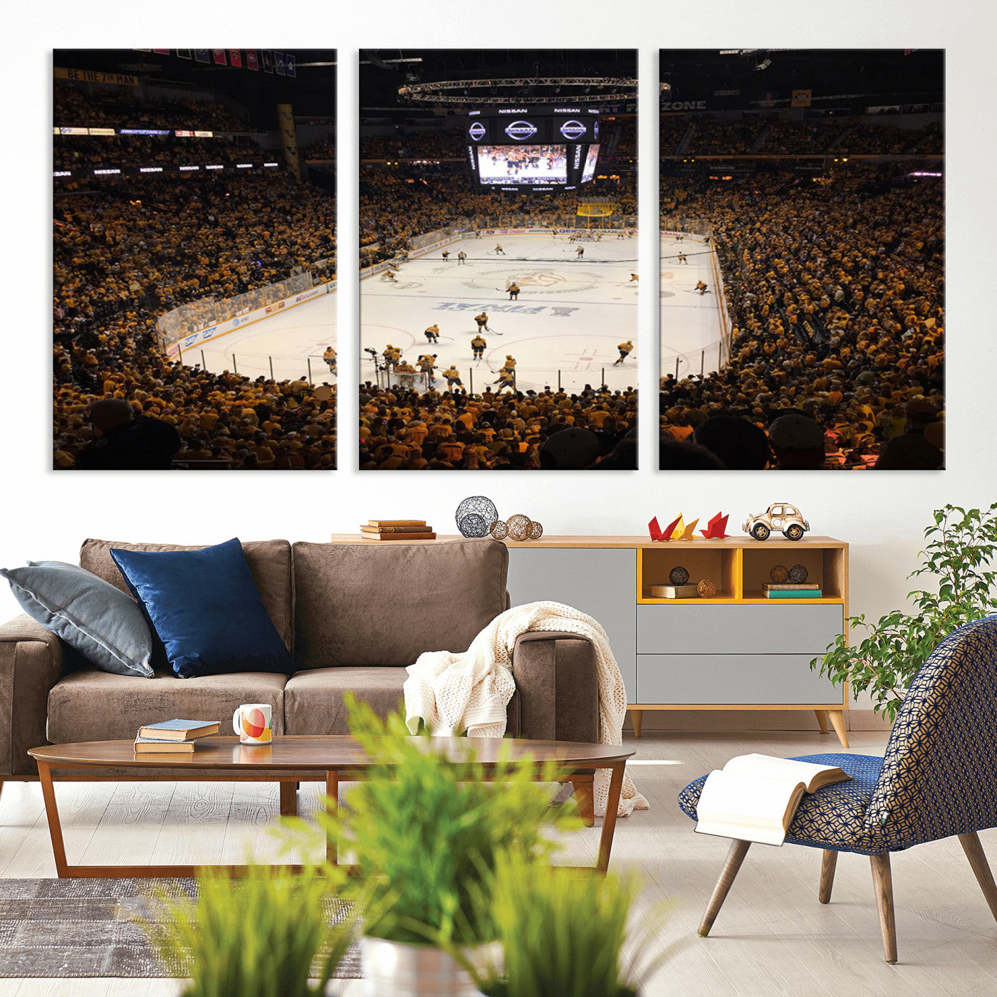 MGV-CV-60X30-3P - Bridgestone Arena - Nashville Predators Hockey Team Print - Nashville Wall Art Canvas Print