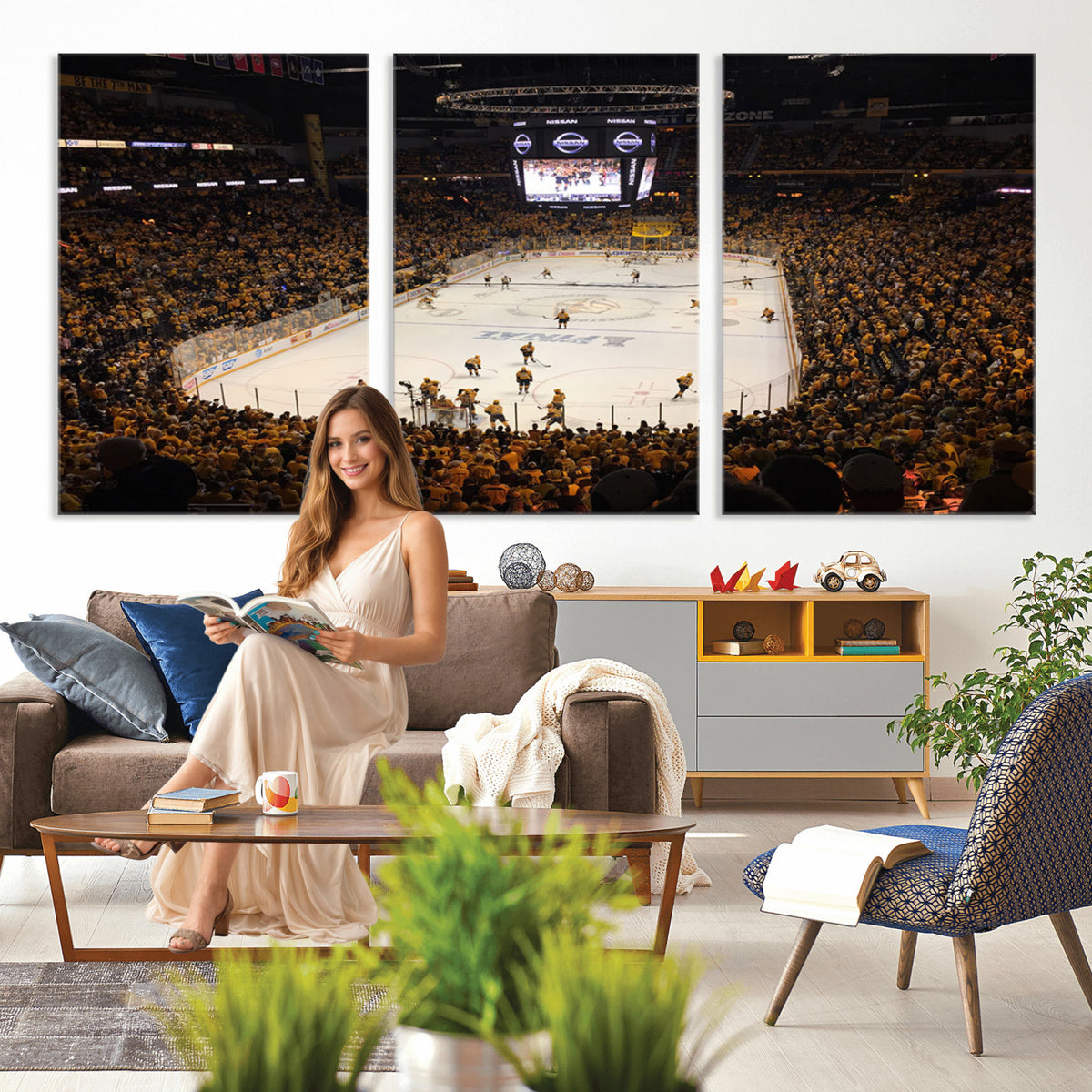 99407-MGV-CV-36X24 - Bridgestone Arena - Nashville Predators Hockey Team Print - Nashville Wall Art Canvas Print