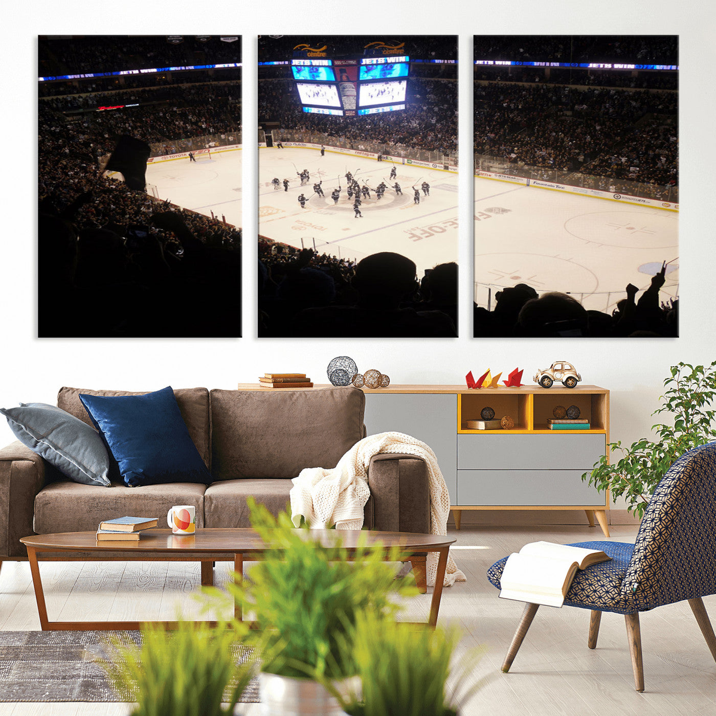 MGV-CV-60X30-3P - Canada Life Centre Wall Art | Winnipeg Jets Hockey Team Print Canvas | Ready to Hang | Winnipeg Wall