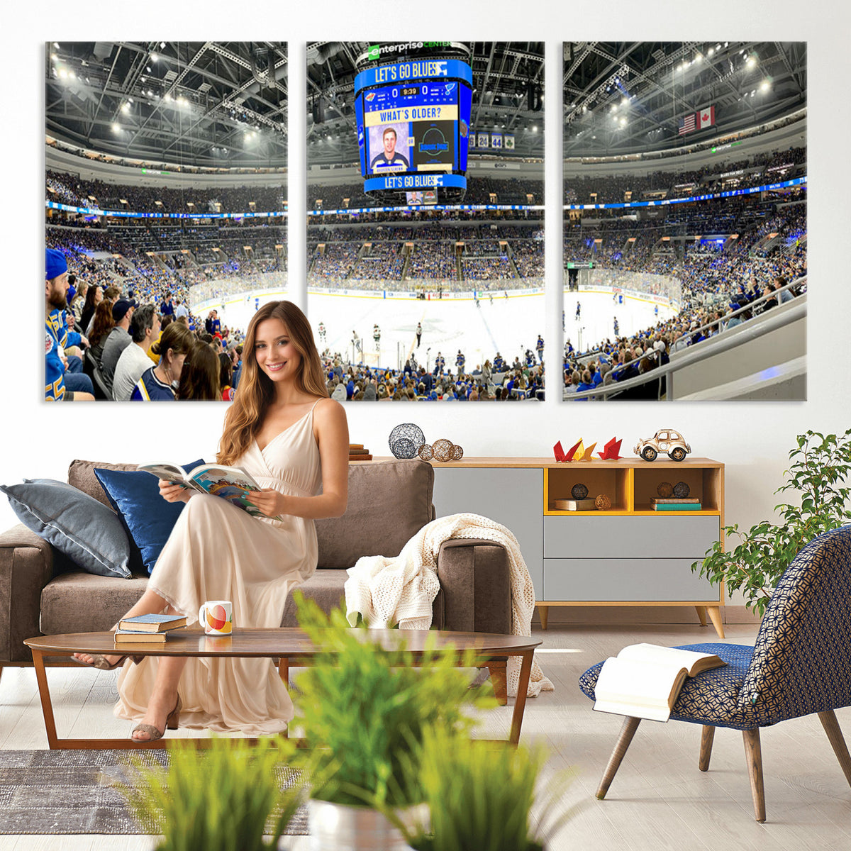 55708-MGV-CV-36X24 - Enterprise Center, Missouri St. Louis Blues Ice Hockey