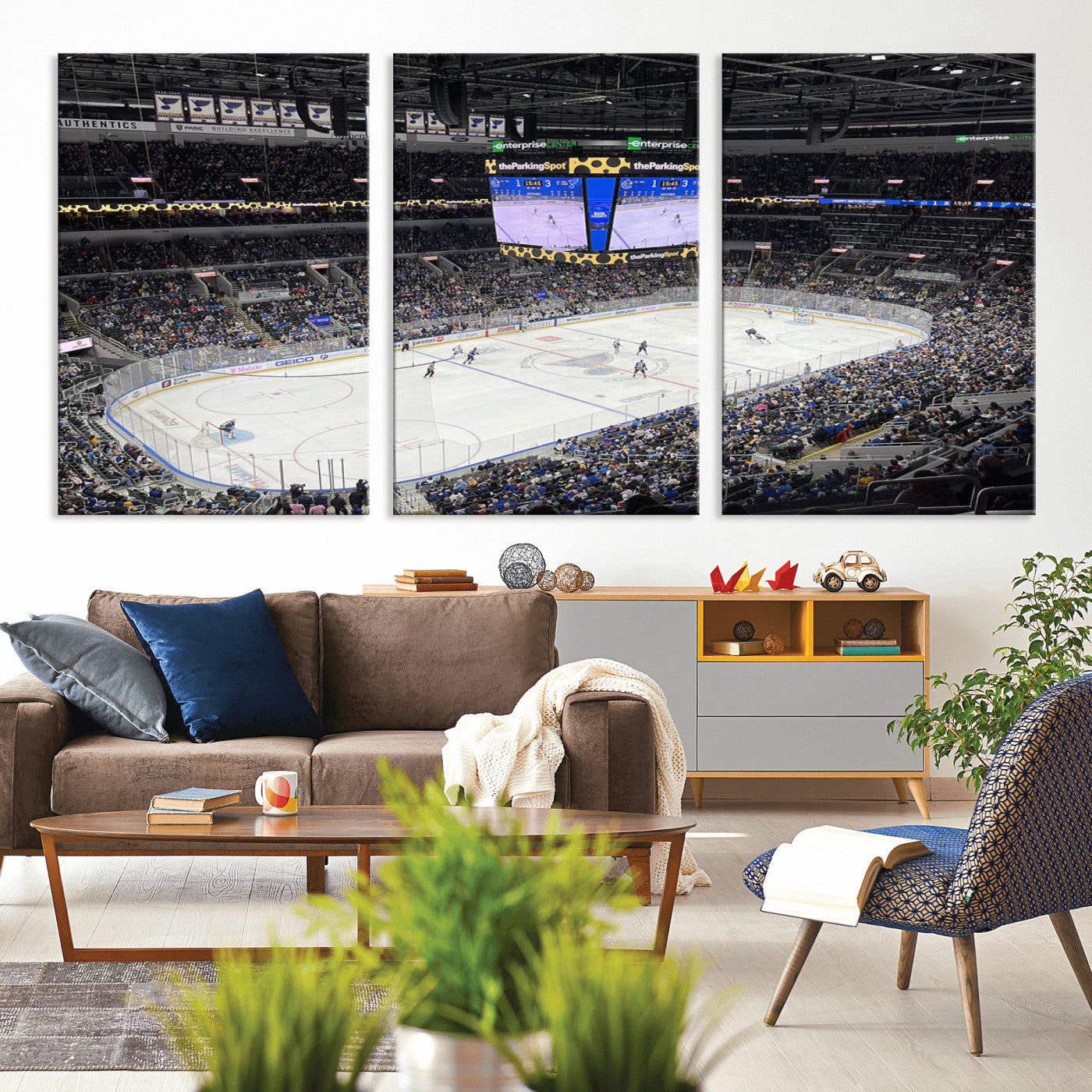 MGV-CV-60X30-3P - Enterprise Center Missouri St. Louis Blues Hockey Stadium Wall Art Canvas Print