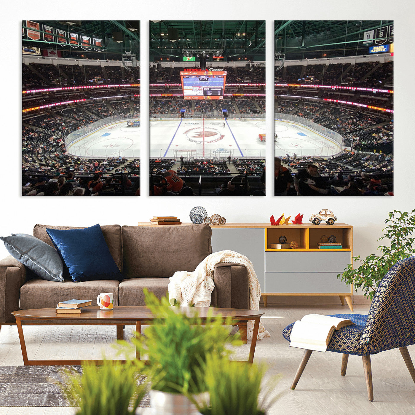 MGV-CV-60X30-3P - Honda Center California Anaheim Ducks Ice Hockey Stadium Canvas Print Wall Art