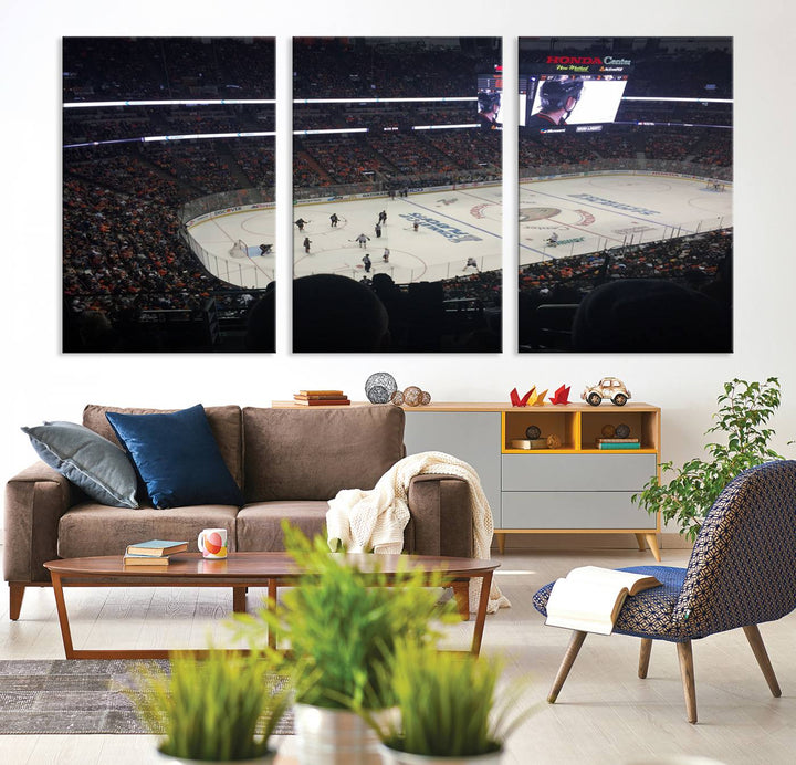 Honda Center California Anaheim Ducks Hockey Stadium Wall Art Canvas Print