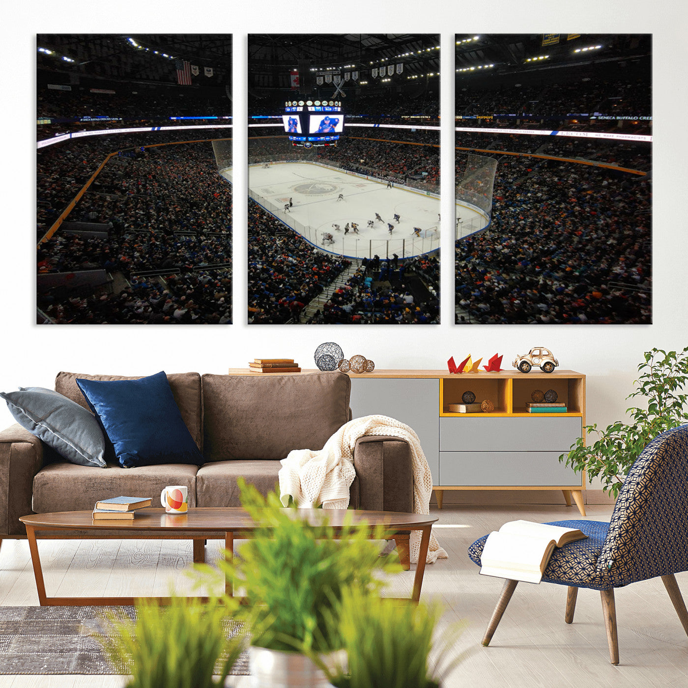MGV-CV-60X30-3P - KeyBank Center New York Buffalo Sabres Hockey Stadium Canvas Print Wall Art