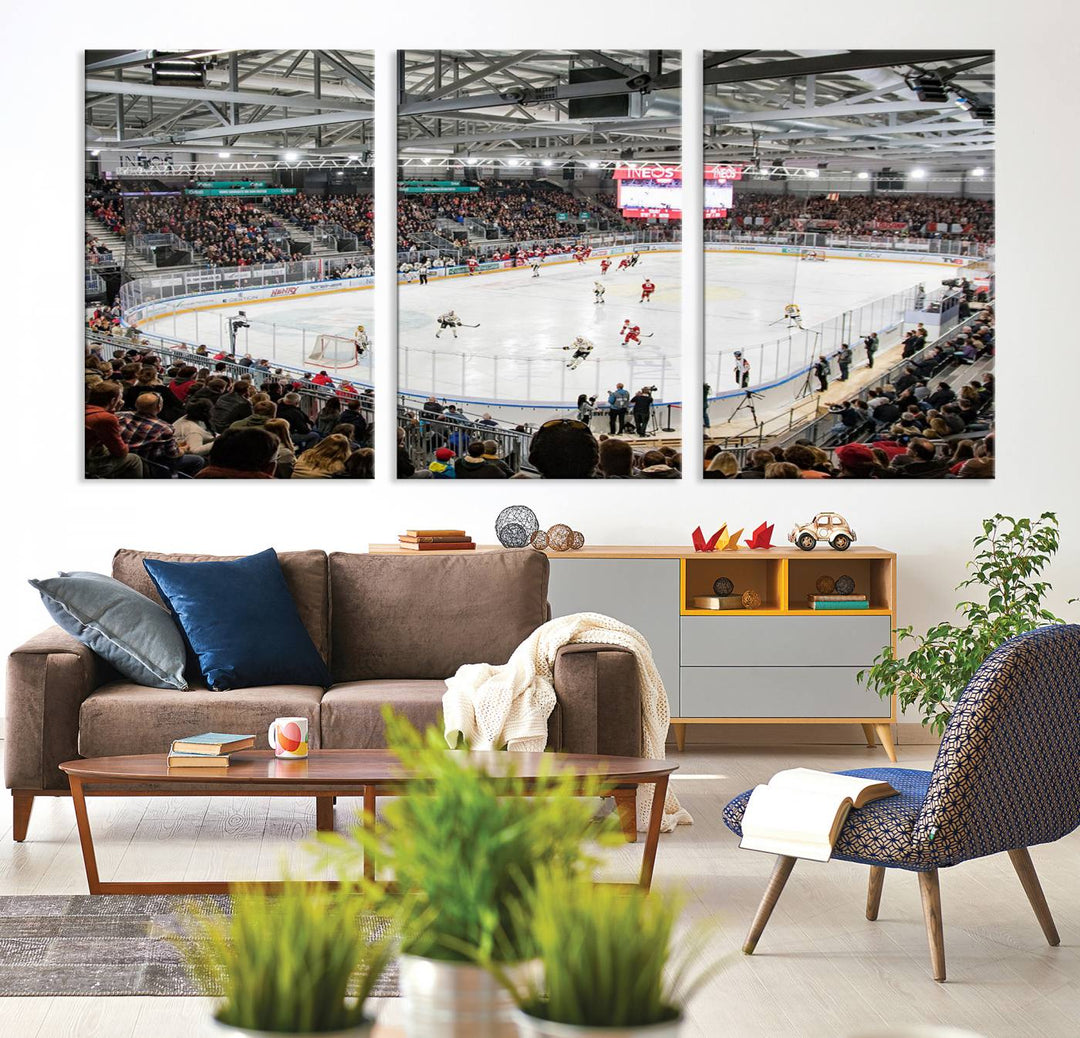 Lausanne Arena Ice Hockey Stadium Wall Art Canvas Print