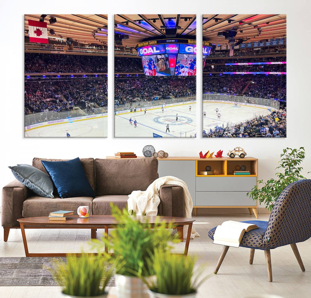 Madison New York Rangers Hockey Stadium Wall Art Canvas Print