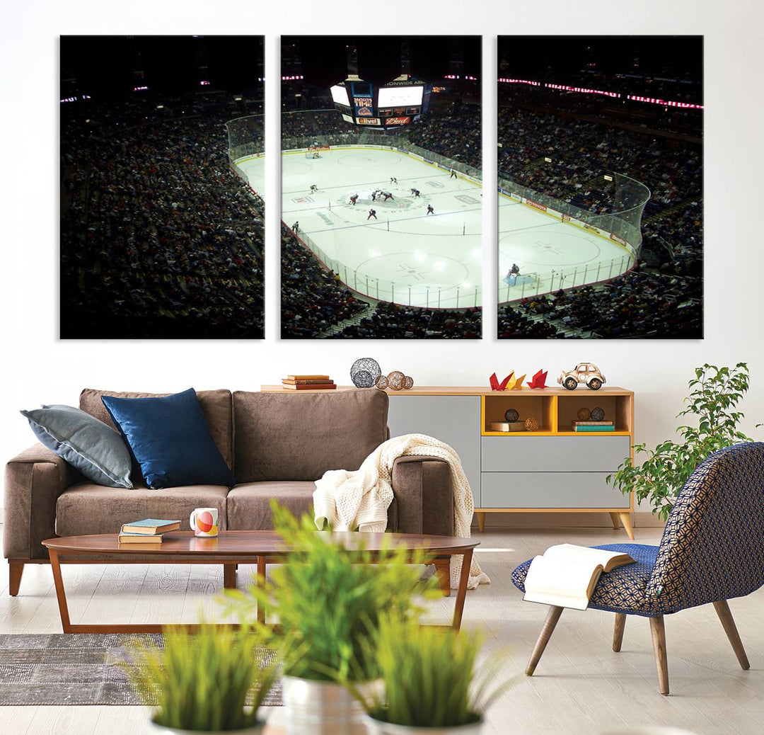 Nationwide Arena Ohio Columbus Blue Jackets Hockey Stadium Wall Art Canvas Print