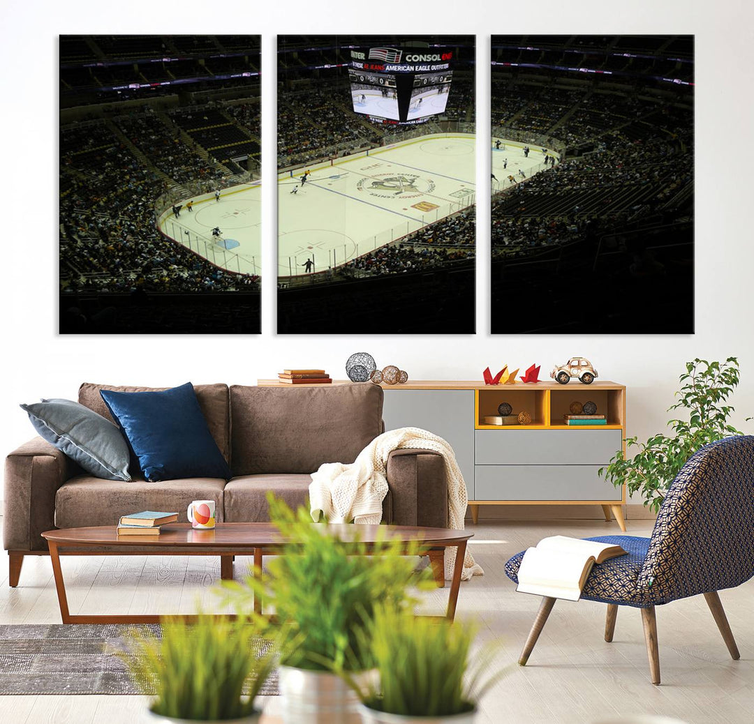 PPG Paints Arena Pennsylvania Pittsburgh Penguins Hockey Stadium Wall Art Canvas Print