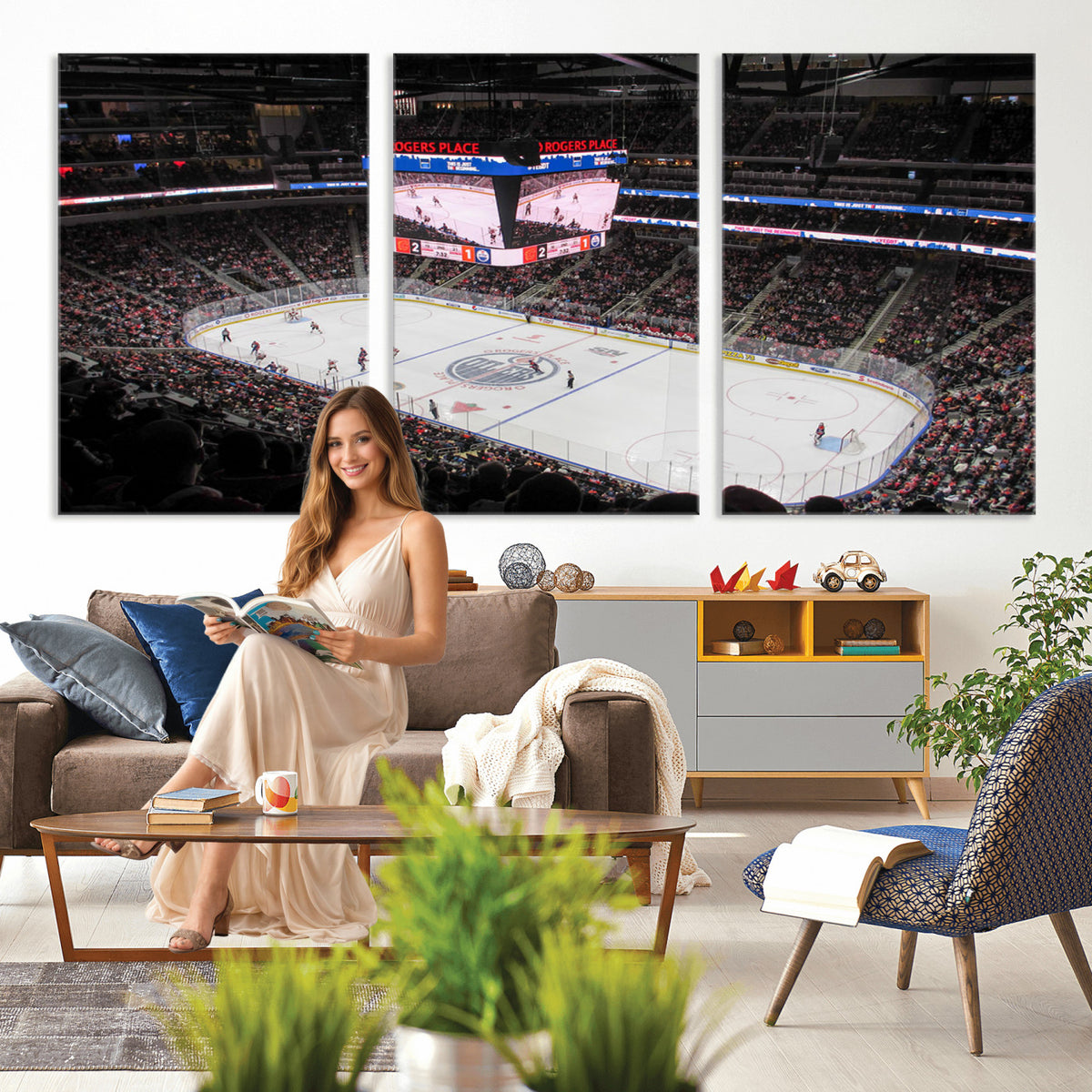 71180-MGV-CV-36X24 - Rogers Place Edmonton Oilers Ice Hockey Stadium Wall Art