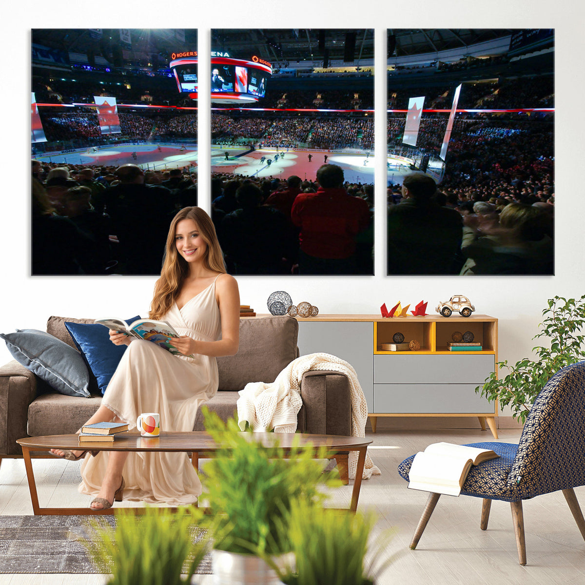 84945-MGV-CV-36X24 - Rogers Arena Vancouver Canucks Ice Hockey Stadium Wall Art