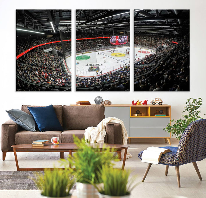 Vaudoise Lausanne Ice Hockey Arena Stadium Wall Art Canvas Print