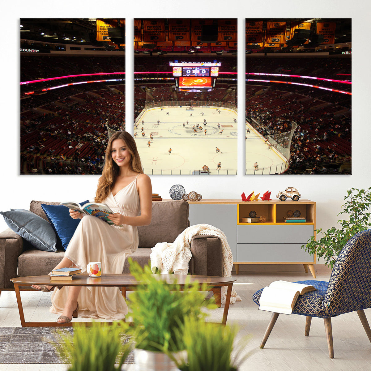 98213-MGV-CV-36X24 - Wachovia Center Prior to Flyers Game Ice Hockey Stadium