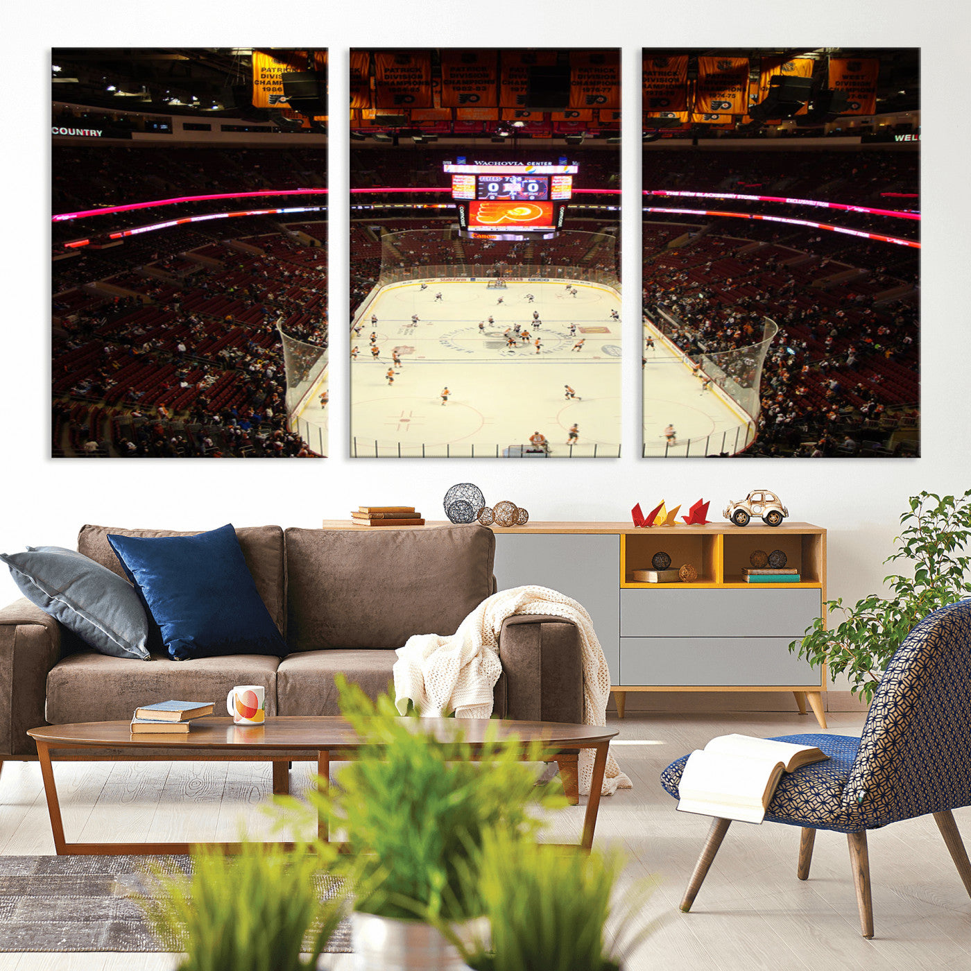 MGV-CV-60X30-3P - Wachovia Center Priort of Lyers Game Ice Hockey Stadium Canvas Print, Lyers Game Ice Hockey Stadium
