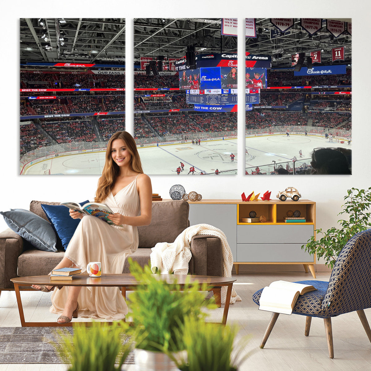 71287-MGV-CV-36X24 - Washington Capitals New York Rangers Ice Hockey Game Stadium