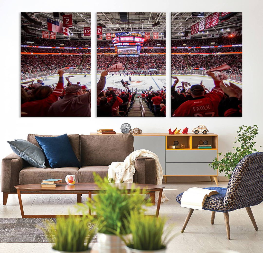 Carolina Hurricanes Ice Hockey Stadium Wall Art Canvas Print