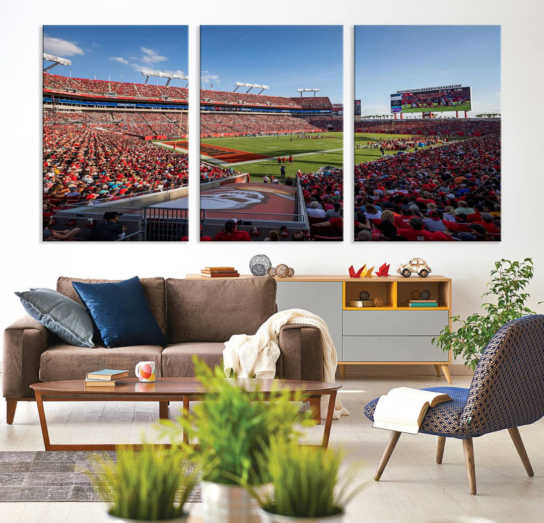 Florida Tampa Raymond James Stadium Wall Art Canvas Print - NFL Football Stadium Print