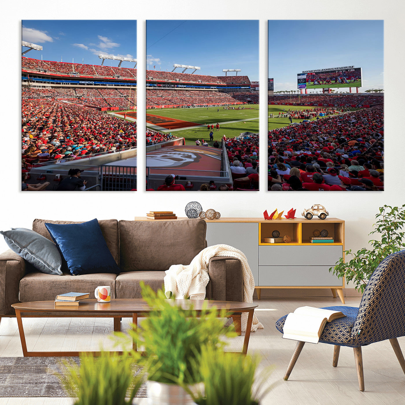 MGV-CV-60X30-3P - Florida Tampa Raymond James Stadium Wall Art Canvas Print - NFL Football Stadium Print