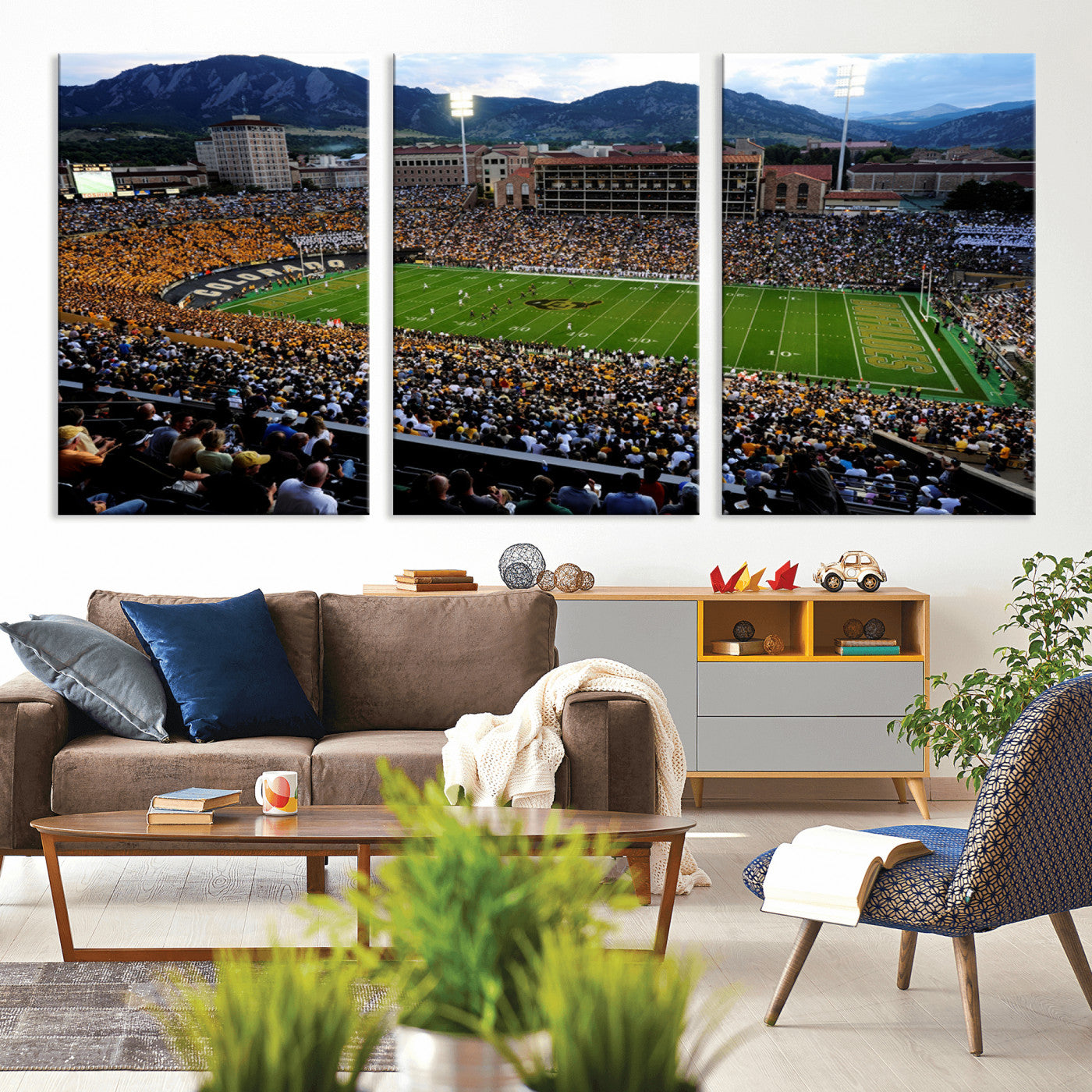 MGV-CV-60X30-3P - Colorado Buffaloes Canvas Print - Boulder Folsom Field Stadium Wall Art Canvas Print, Football Print