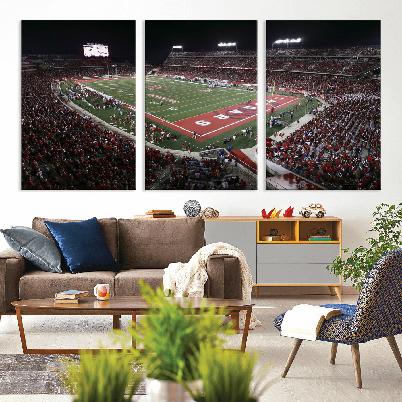 MGV-CV-60X30-3P - Houston Cougars Football Team Print - Houston TDECU Stadium Wall Art Canvas Print