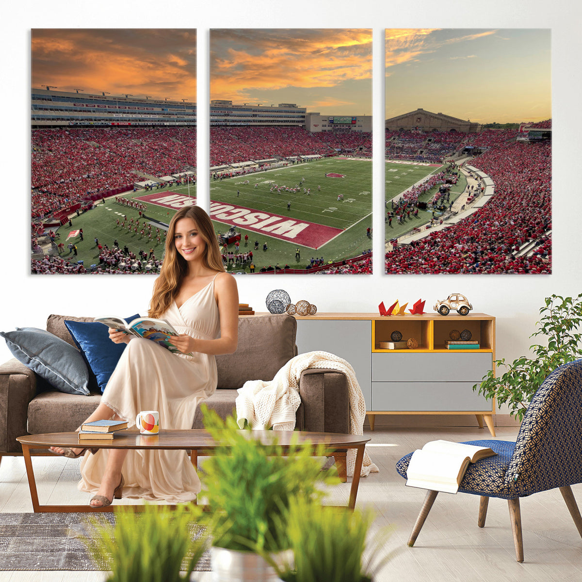 41472-MGV-CV-36X24 - Camp Randall Stadium Wisconsin Badgers Large Wall Art Canvas Print | College Football Stadium Wall