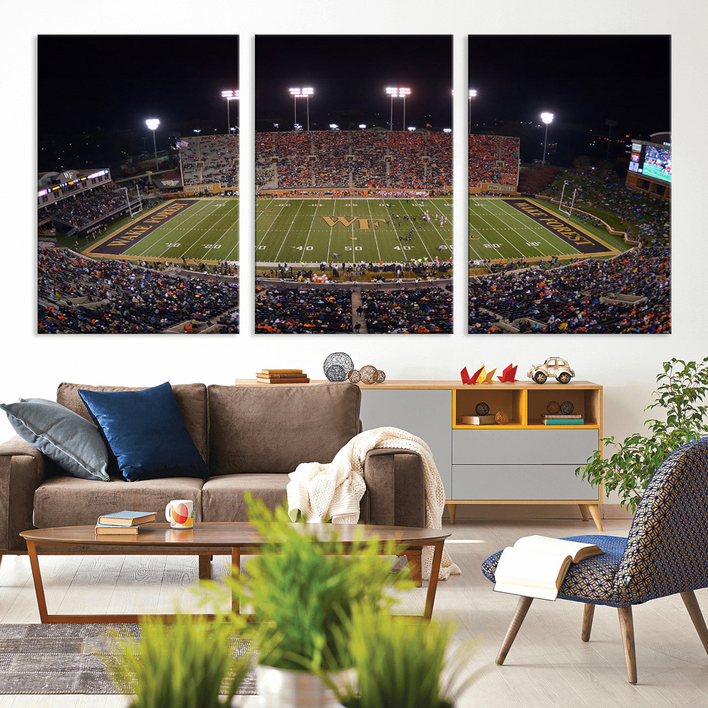 MGV-CV-60X30-3P - Demon Deacons Print Canvas, Football Team Print - Winston-Salem Allegacy Federal Credit Union