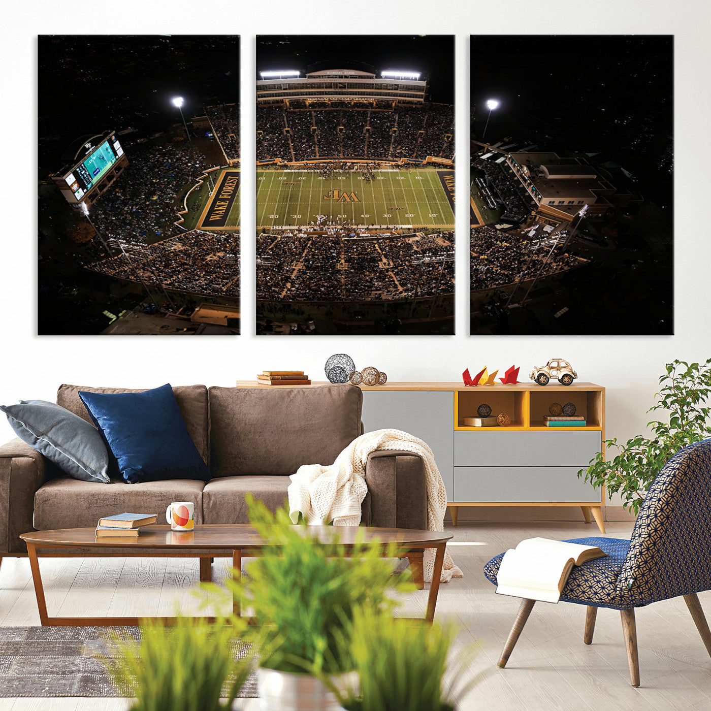MGV-CV-60X30-3P - Wake Forest University Demon Deacons Canvas Printi, Football Team Print - Winston-Salem Allegacy