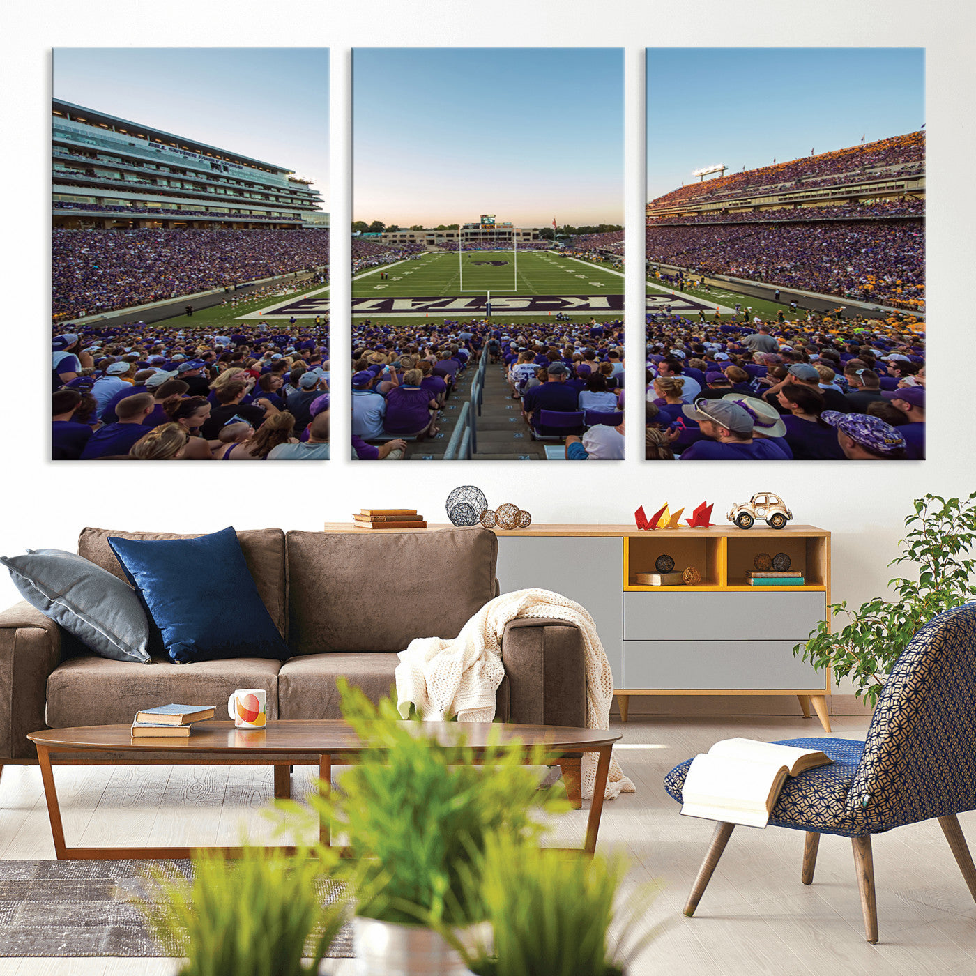 MGV-CV-60X30-3P - Kansas State University Wildcats Football Team Print - Manhattan Bill Snyder Family Football Stadium