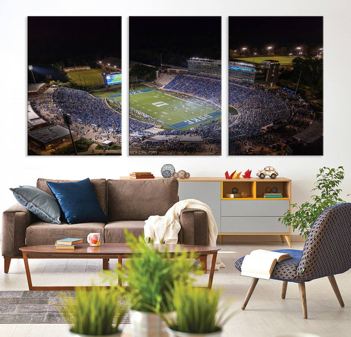 Duke University Blue Devils Football Team Print - Durham Wallace Wade Stadium Wall Art Canvas Print