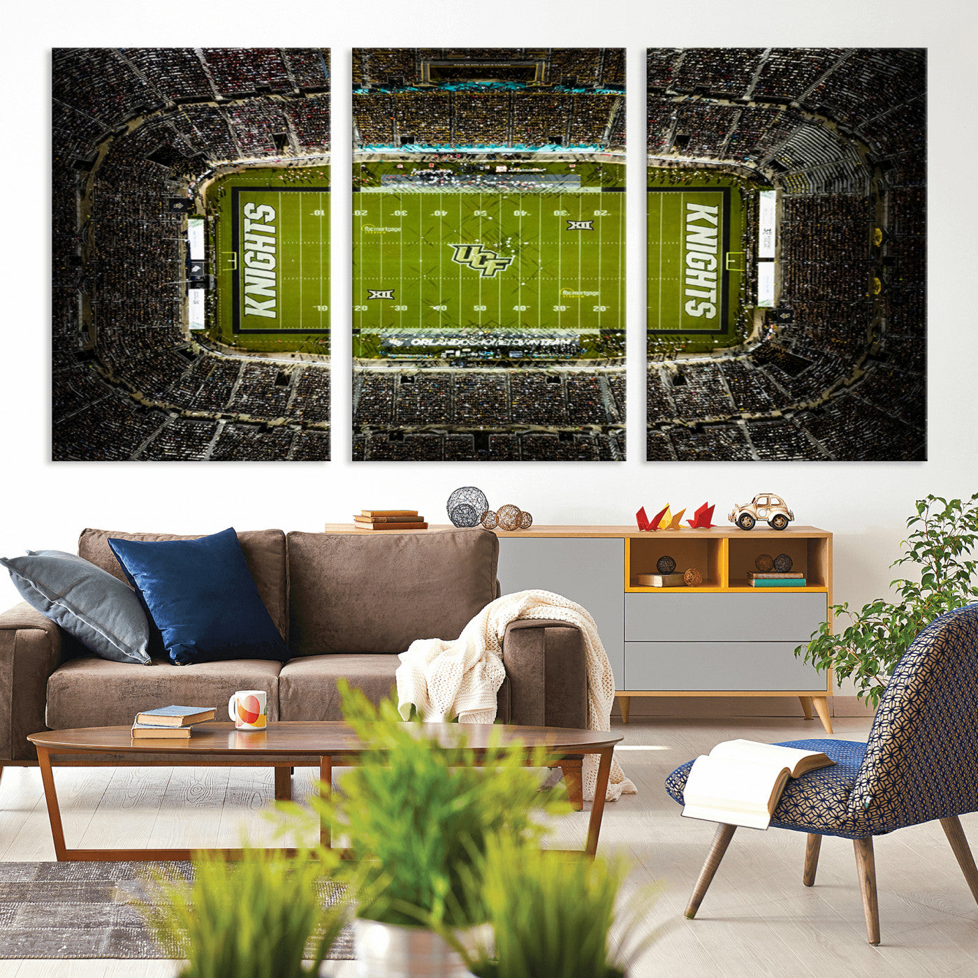 MGV-CV-60X30-3P - UCF Knights Football Team Print - Orlando FBC Mortgage Stadium Wall Art, UCF Knights Canvas Print