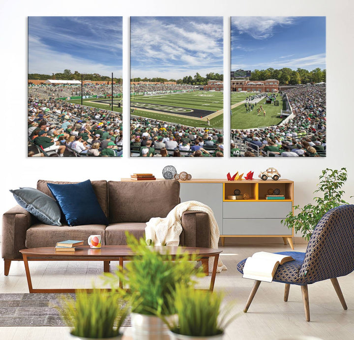 University of Charlotte 49ers Football Team Print - Charlotte Jerry Richardson Stadium Wall Art Canvas Print