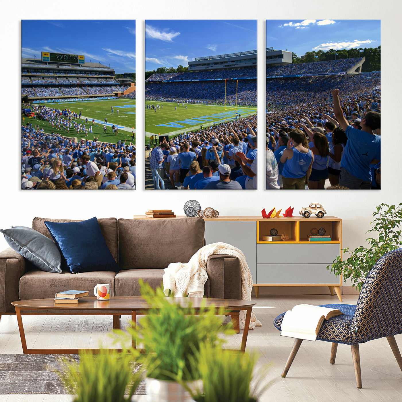 MGV-CV-60X30-3P - University of North Carolina Tar Heels Team Canvas Print - Chapel Hill Kenan Memorial Stadium Wall